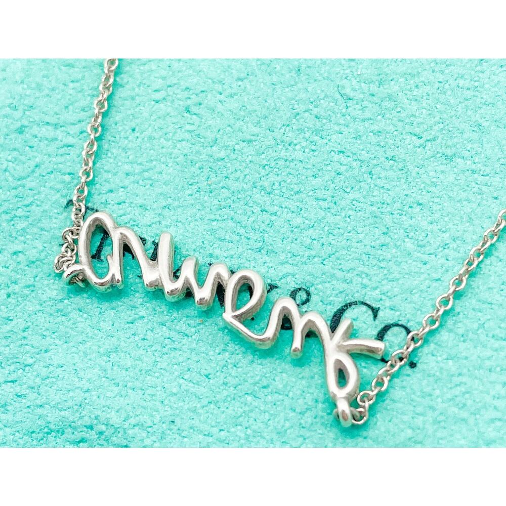Tiffany & Co. Paloma Picasso AMOUR Graffiti Pendant Necklace Sterling Silver 16" - Picture 7 of 10